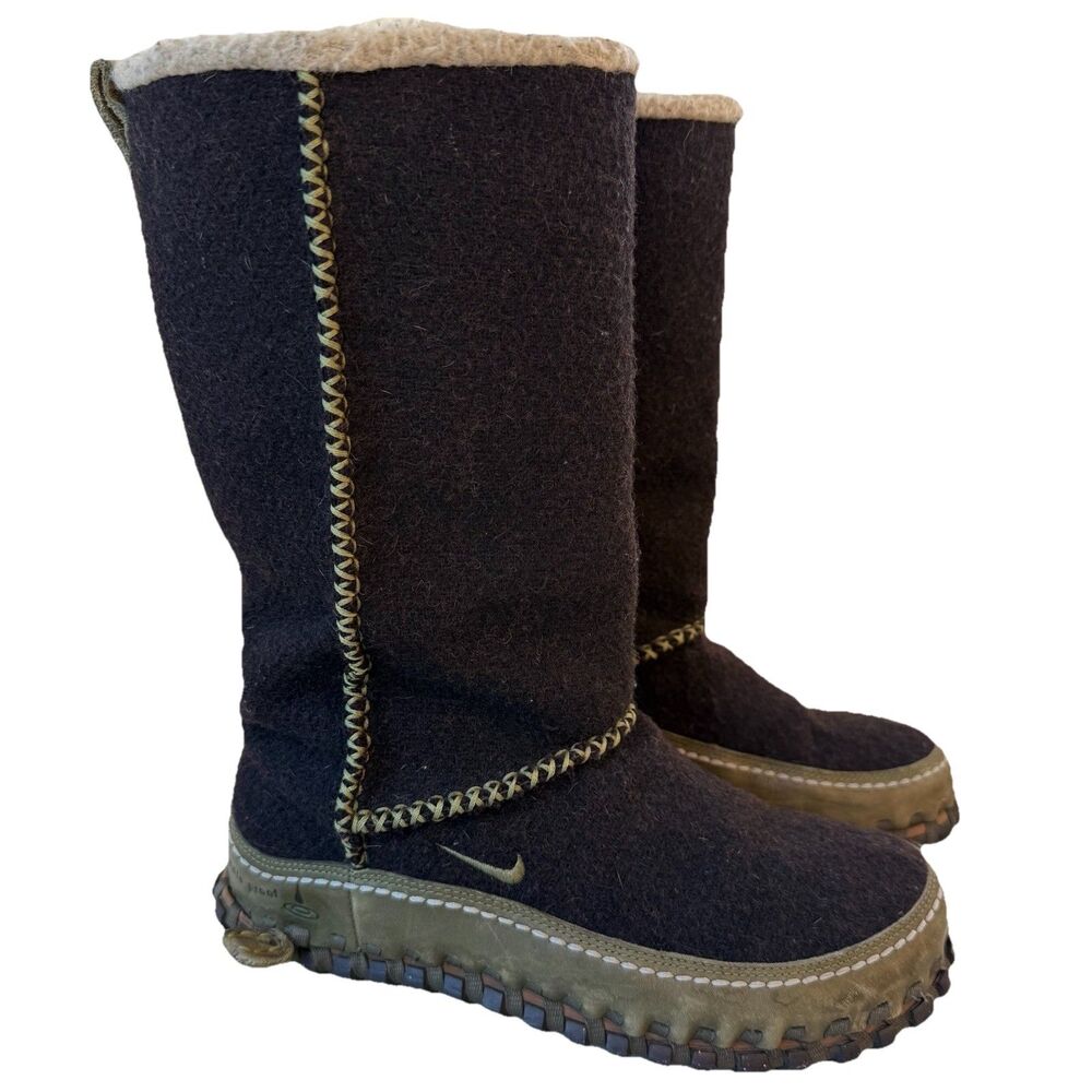 Nike ACG 2008 Womens Lined Winter Boots Valenka Wool Size 7 Brown 329979-021